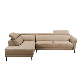 Modern Design L Shaped Leather Sofa Adjustable Headrests Couch for Living Room