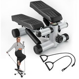 Steppers for Exercise, Stair Stepper with Resistance Bands, Mini Stepper with 330LBS Loading Capacity, Hydraulic Fitness Stepper with LCD Monitor, No assembly Required