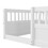 Twin Floor Bed Frame with Fence, Wood Kids Floor Beds Frame for Bedroom Playroom,White(Expect arrive date Jun. 21st) W2593P164747