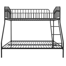 Twin over Full Bunk Bed, Metal Bunk Bed for Kids, Teens, Black W2593S00003