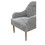 Chenille Armchair, Modern Style Accent Chair with Wood Legs, Comfy Design for Living Room, Bedroom, Office, Gray W2610P181706