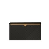 RUBEN 30" Wall-Mounted Black Plywood Cabinet and Black Sintered Stone Countertop, NO Basin, NO Faucet and Sink Cover W2615P303716