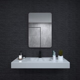 24 in. W x 36 in. H Rectangular Framed Wall Bathroom Vanity Mirror in Oil Rubbed Bronze W2619P168436