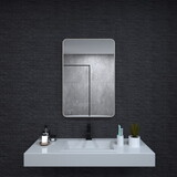 24 in. W x 36 in. H Rectangular Framed Wall Bathroom Vanity Mirror in Brushed Nickel W2619P168650