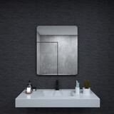 30 in. W x 36 in. H Rectangular Framed Wall Bathroom Vanity Mirror in Matte Black W2619P168706