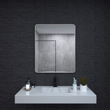 30 in. W x 36 in. H Rectangular Framed Wall Bathroom Vanity Mirror in Brushed Nickel W2619P168710