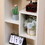 Bookshelf, Freestanding Wood Open Bookcase with 5 Cubes, with 2 keyhole hangers, Home Office D&#233;cor Rectangular Storage Shelf Display Rack for Study Living Room White W2629P176772