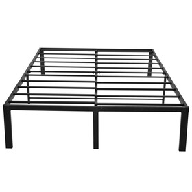 14 inch Bed Frame Queen Size Heavy Duty Steel Slat Support Metal Platform Queen Bed Frame No Box Spring Needed, Easy assembly, Black W2641P192312