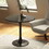 Black Round Table, Modern Dining Table, MDF Top and Steel Base Tulip Round Kitchen Table, Mid Century Coffee Table for Living Room 24 inch,Kitchen Table,Oval Dining Table,Gift for Mother's day