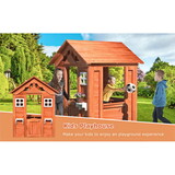 Wooden Kids Playhouse with 2 windows and flowerpot holder, 42