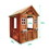 Wooden Kids Playhouse with 2 windows and flowerpot holder, 42"Lx46"Wx55"H, Golden Red W2644P170008