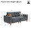 Loveseat Sofa with Deep Seat, Modern Chenille Love Seat Couch for Living Room Upholstered 2-Seater Small Couch for Bedroom, Apartment W2656S00004