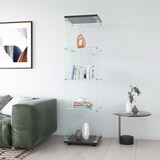 Glass Display Cabinet 4 Shelves with Door, Floor Standing Curio Bookshelf for Living Room Bedroom Office, 64.7