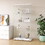 Two-door Glass Display Cabinet 4 Shelves with Door, Floor Standing Curio Bookshelf for Living Room Bedroom Office, 64.7"*31.7"*14.3",White W2670S00016