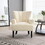 Modern Accent Living Room Chairs,Polyester Armchair Club Chair with channel back, Accent chair for Living room, Bedroom Reading room, soft fabric, wooden Leg, Beige W2671P196302