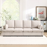 Modern Modular Sofa, 4 Seat Chenile sectional Couch Set with 2 pilows lncluded, freely CombinableIndoor Funiture for Living Room,Apartment, Office, 3 Colors W2674S00003