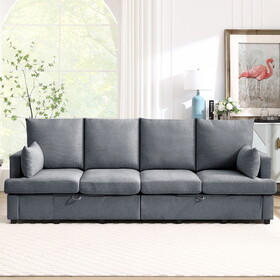 Modern Modular Sofa, 4 Seat Chenile sectional Couch Set with 2 pilows lncluded, freely CombinableIndoor Funiture for Living Room,Apartment, Office, 3 Colors W2674S00010