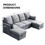 Modern Modular Sofa, 4 Seat Chenile sectional Couch Set with 2 pilows lncluded, freely CombinableIndoor Funiture for Living Room,Apartment, Office, 3 Colors W2674S00010