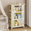 3-Tier Kitchen Storage Cart,Multifunction Utility Rolling Storage Organizer,Mobile Shelving Unit Cart with Lockable Wheels for Bathroom,Laundry,Living Room, beige W2699P184786