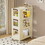 3-Tier Kitchen Storage Cart,Multifunction Utility Rolling Storage Organizer,Mobile Shelving Unit Cart with Lockable Wheels for Bathroom,Laundry,Living Room, beige W2699P184786