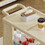 3-Tier Kitchen Storage Cart,Multifunction Utility Rolling Storage Organizer,Mobile Shelving Unit Cart with Lockable Wheels for Bathroom,Laundry,Living Room, beige W2699P184786