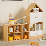 Versatile Children's Bookshelf with House-Shaped Design, Multi-Functional Storage for Books and Toys, Adjustable Placement, Durable Kids Organizer for Playroom or Bedroom Easy assembly & Safe for Kid