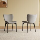 Dining Chairs Set of 2, Modern Design Home Chairs, PU Leather Metal Dining Chairs for Kitchen Dining Room-Gray W2700P304811