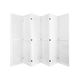6 Panel Room Divider, 5.6ft Pegboard Display Wooden Room Divider Folding Privacy Screen Room Divider Freestanding Peg Board Display for Trade Show Craft Show Home Wall Organizer,Elegant White