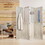 4 Panel Room Divider, 5.6ft Pegboard Display Wooden Room Divider Folding Privacy Screen Room Divider Freestanding Peg Board Display for Trade Show Craft Show Home Wall Organizer, Natural Wood