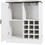 76 inch Tall Farmhouse Kitchen Faux Rattan Wine Cabinet, Kitchen Bar Cabinet with Square Compartments and Shelves, Large Wooden Faux Rattan Storage Cabinet with Barn Doors and Microwave Shelves