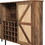 Oak Color Faux Rattan Barn Door Wine Cabinet with Wine Rack and Wine Glass Rack, Double Door Design with Removable Shelves, Rustic Wood Storage Cabinet W2702P183971