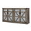 Slate Gray Faux Rattan Sideboard with Barn Doors Rustic Sideboard, Living Room, Entryway, Bedroom, Dining Room 4-Door Storage Cabinet W2702P184395