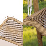 Hammock Swing Chair with Stand for Indoor,Outdoor, Anti-Rust Wood-Colored Frame 570 lbs Capacity with Cushion Oversized Double Hammock Chair for Patio Balcony Bedroom Ban on Amazon W2707P184379
