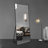 65*24 inch Floor Mirror Full Length Mirror Ultra Thin Aluminum Alloy Frame Modern Style Standing/Hanging Mirror Wall Mounted Mirror W2709P178844