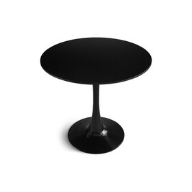 Round Dining Table Small Black Kitchen Table 31.5" in Tulip Design Modern Pedestal Table for Small Space Dining Room 2 to 4 Person W2720P204035