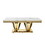 58.18" Modern Rectangular 0.78" Thick MDF Marble Pattern Top, Coffee Table Stainless Steel Base with Gold Mirror Finish W2723S00009