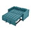modern velvet loveseat sofa couch pull out bed,3 in one convertible for living room sofa bed,blue W2727P188370