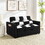 modern velvet loveseat sofa couch pull out bed,3 in one convertible for living room sofa bed,black white W2727P188381