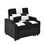 modern velvet armchair sofa couch pull out bed,3 in one convertible for living room sofa bed,black white W2727P188589