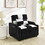 modern velvet armchair sofa couch pull out bed,3 in one convertible for living room sofa bed,black white W2727P188589