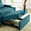 modern velvet armchair sofa couch pull out bed,3 in one convertible for living room sofa bed,blue W2727P188620