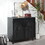 Modern Black Wood Storage Cabinet, 31in Accent Cabinet with Embossed Door for Living Room, Bedroom, or Entryway W2729P239176