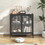 Metal Sideboard Cabinet,Accent Storage Cabinet with 2 Glass doors,Modern Coffee Bar Cabinet with Adjustable Shelves 200 lbs Capacity for Kitchen, Living Room and Hallway, Black W2735P186325