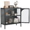 Metal Sideboard Cabinet,Accent Storage Cabinet with 2 Glass doors,Modern Coffee Bar Cabinet with Adjustable Shelves 200 lbs Capacity for Kitchen, Living Room and Hallway, Black W2735P186325