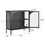 Metal Sideboard Cabinet,Accent Storage Cabinet with 2 Glass doors,Modern Coffee Bar Cabinet with Adjustable Shelves 200 lbs Capacity for Kitchen, Living Room and Hallway, Black W2735P186325