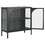 Metal Sideboard Cabinet,Accent Storage Cabinet with 2 Glass doors,Modern Coffee Bar Cabinet with Adjustable Shelves 200 lbs Capacity for Kitchen, Living Room and Hallway, Black W2735P186325