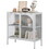 Metal Sideboard Cabinet,Accent Storage Cabinet with 2 Glass doors,Modern Coffee Bar Cabinet with Adjustable Shelves 200 lbs Capacity for Kitchen, Living Room and Hallway, White W2735P186326