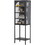 Metal Glass Door Display Storage Cabinet - 5-Tier Cube Bookshelf Storage Cabinet with 3 Adjustable Shelves for kitchen, dining room, living room, bathroom, home office,Black W2735P186327