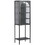 Metal Glass Door Display Storage Cabinet - 5-Tier Cube Bookshelf Storage Cabinet with 3 Adjustable Shelves for kitchen, dining room, living room, bathroom, home office,Black W2735P186327