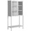 59"H Metal Storage Cabinet, Display Storage Cabinet with Glass Doors and 2 adjustable Shelves, Tall Bookcase Modern Bookshelf Cabinet for Home Office, Living Room, Pantry W2735P186331